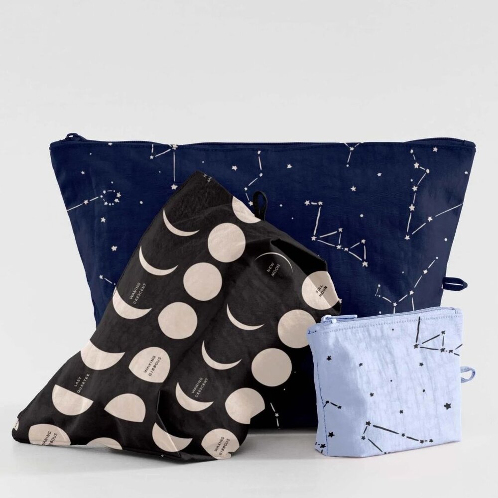 NWT Baggu Go Pouch Set - Night Sky (Constellation, Moon)